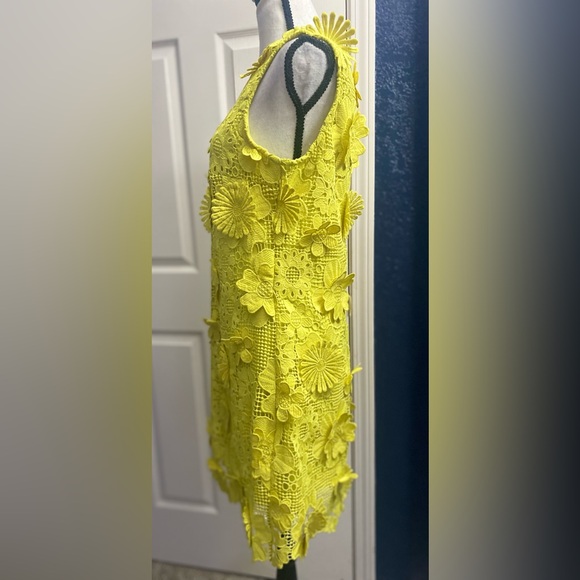 New York & Company Yellow Floral Mini Dress - Picture 3 of 6